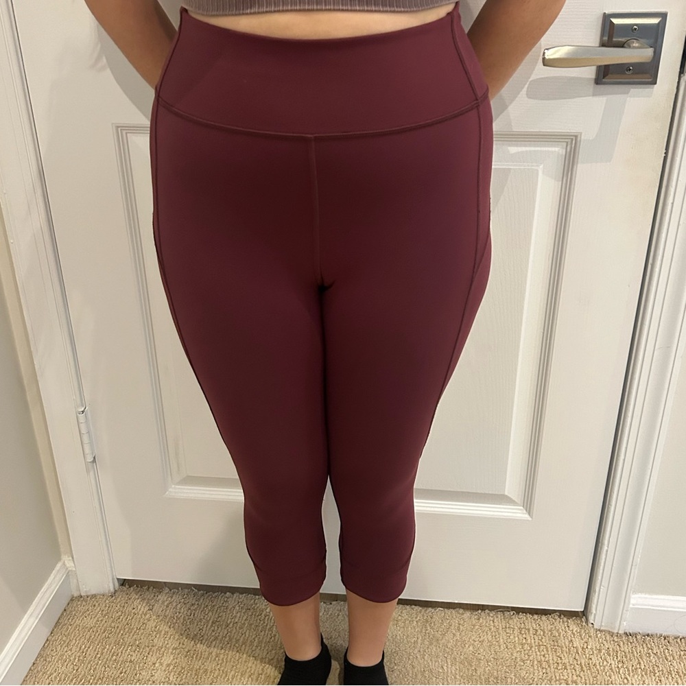 Lululemon Maroon Capri Leggings - Picture 2 of 4
